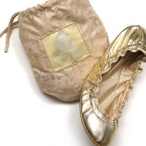 CORSO COMO METALLIC FESTIVE FOLDABLE BALLET FLATS